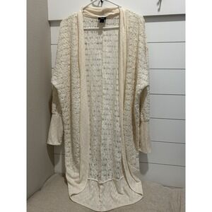 Daytrip cardigan women's Sz S Ivory Flowy lace Sophisticated Resort Beach wear